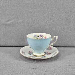 Vintage Royal Standard Fine Bone China, Blue w/floral pattern, Gold rimmed